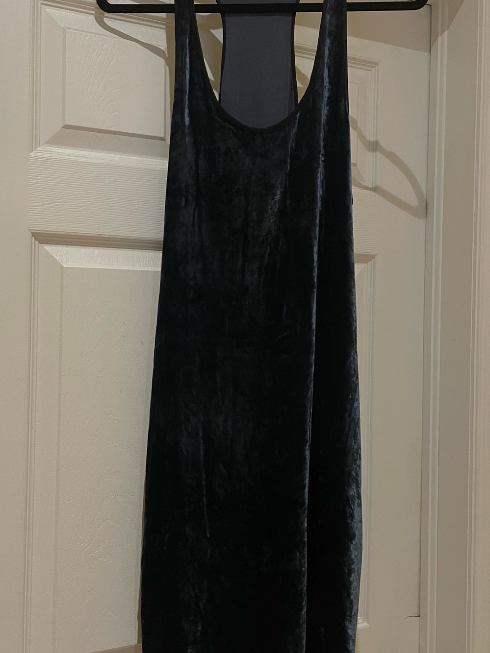 Theory Midnight Blue Silk Blend Velvet Racerback Dress 12 90s Minimalist